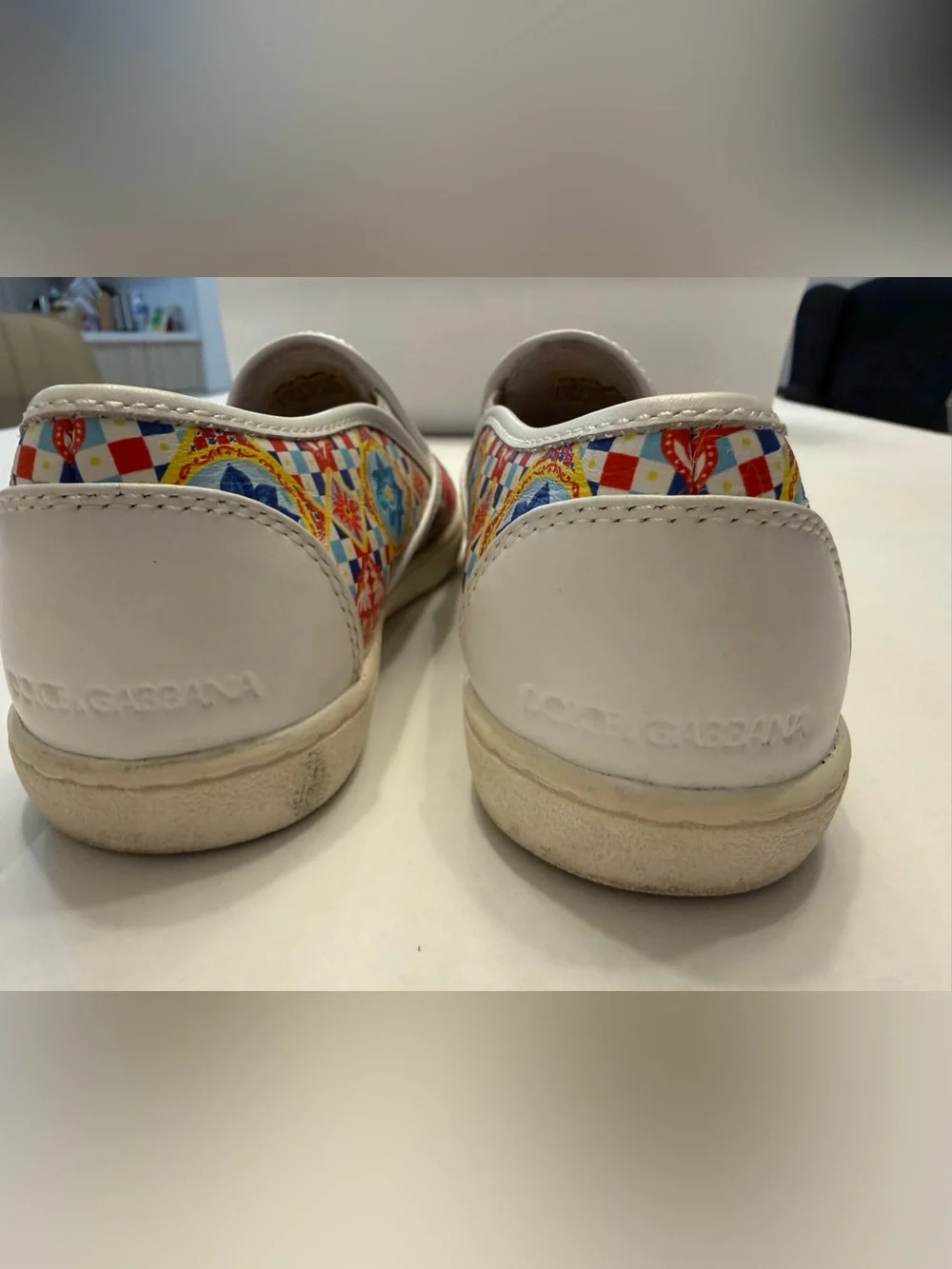 Dolce & Gabbana White Multi Floral Slip-On Girl’s Sneakers Size EU 33/ US 1,5